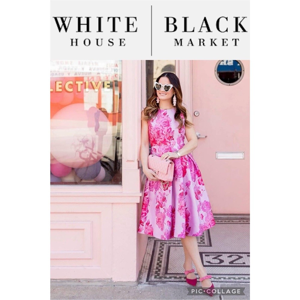 White House Black Market Pink Floral Dress